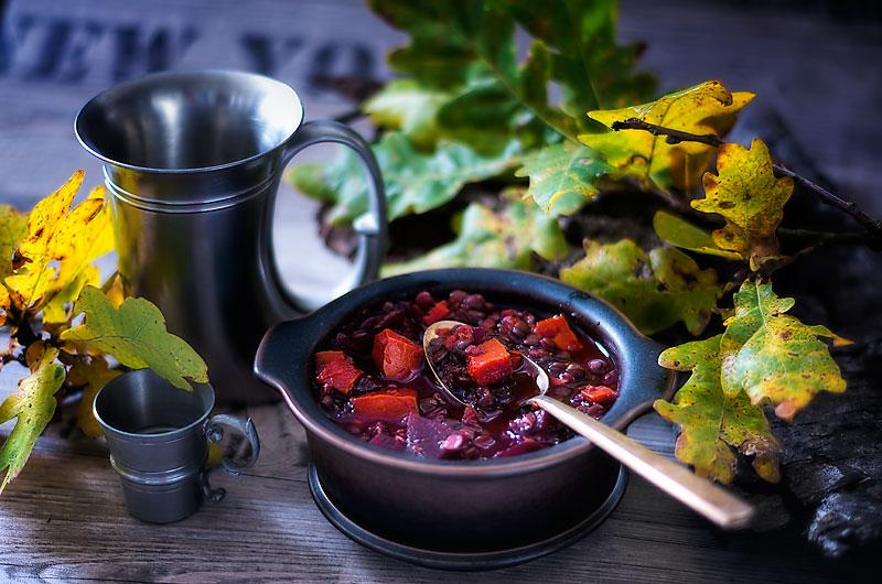 Rezeptbild: Linseneintopf mit Kürbis und Rote Beete