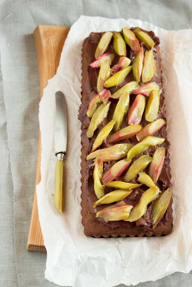 Rezeptbild: Schoko-Rhabarber-Tarte