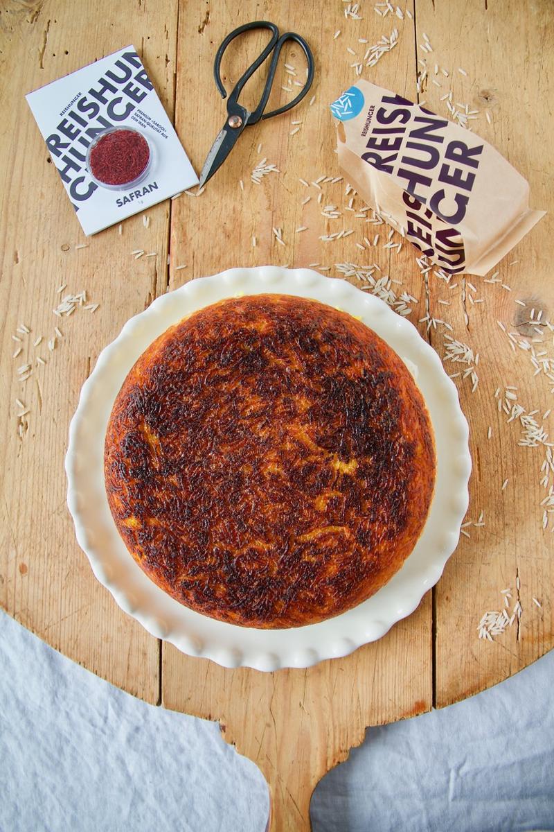 Rezeptbild: Persisches Polo mit Tahdig-e Tahchin 