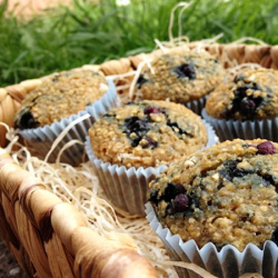 Rezeptbild: Heidelbeeren-Haferflocken-Muffins