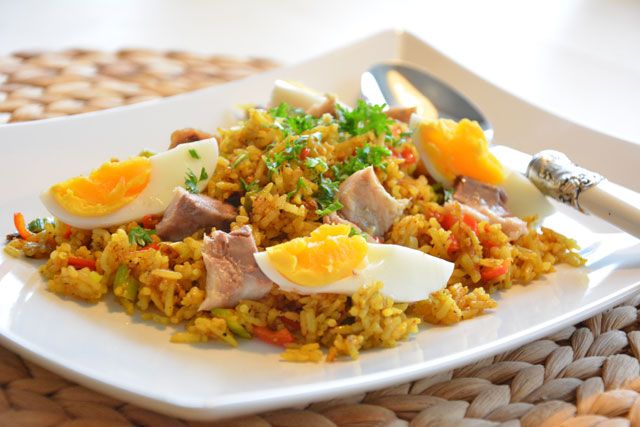 Rezeptbild: Curryreis mit Makrele