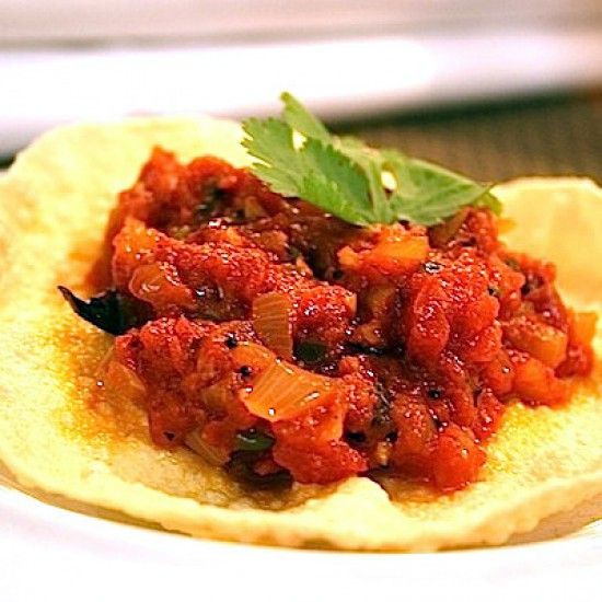 Rezeptbild: Pappadums mit Tomaten-Chutney