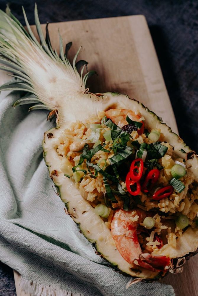 Rezeptbild: Gebratener Reis mit Ananas
