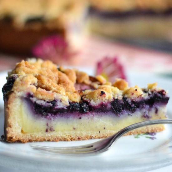 Rezeptbild: Pudding - Blaubeer - Streuselkuchen