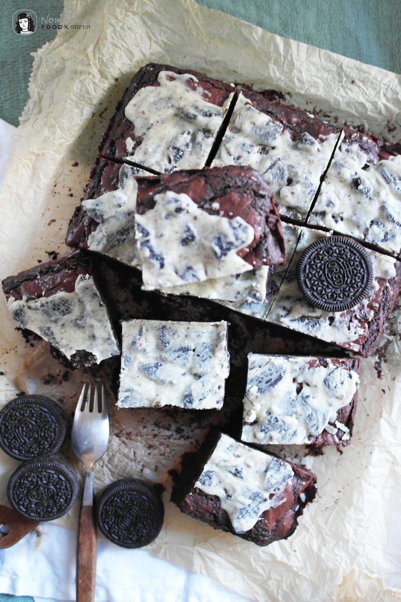 Rezeptbild: Double Chocolate Cookies and Cream Oreo Brownies