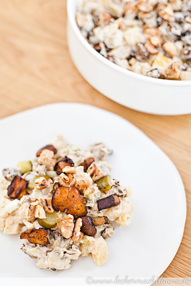 Rezeptbild: Kartoffel-Pilz-Salat mit Walnüssen