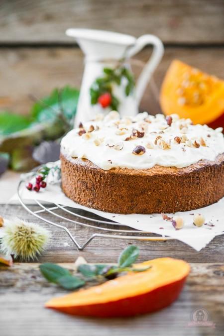 Rezeptbild: Kürbis-Nuss Kuchen mit Topping