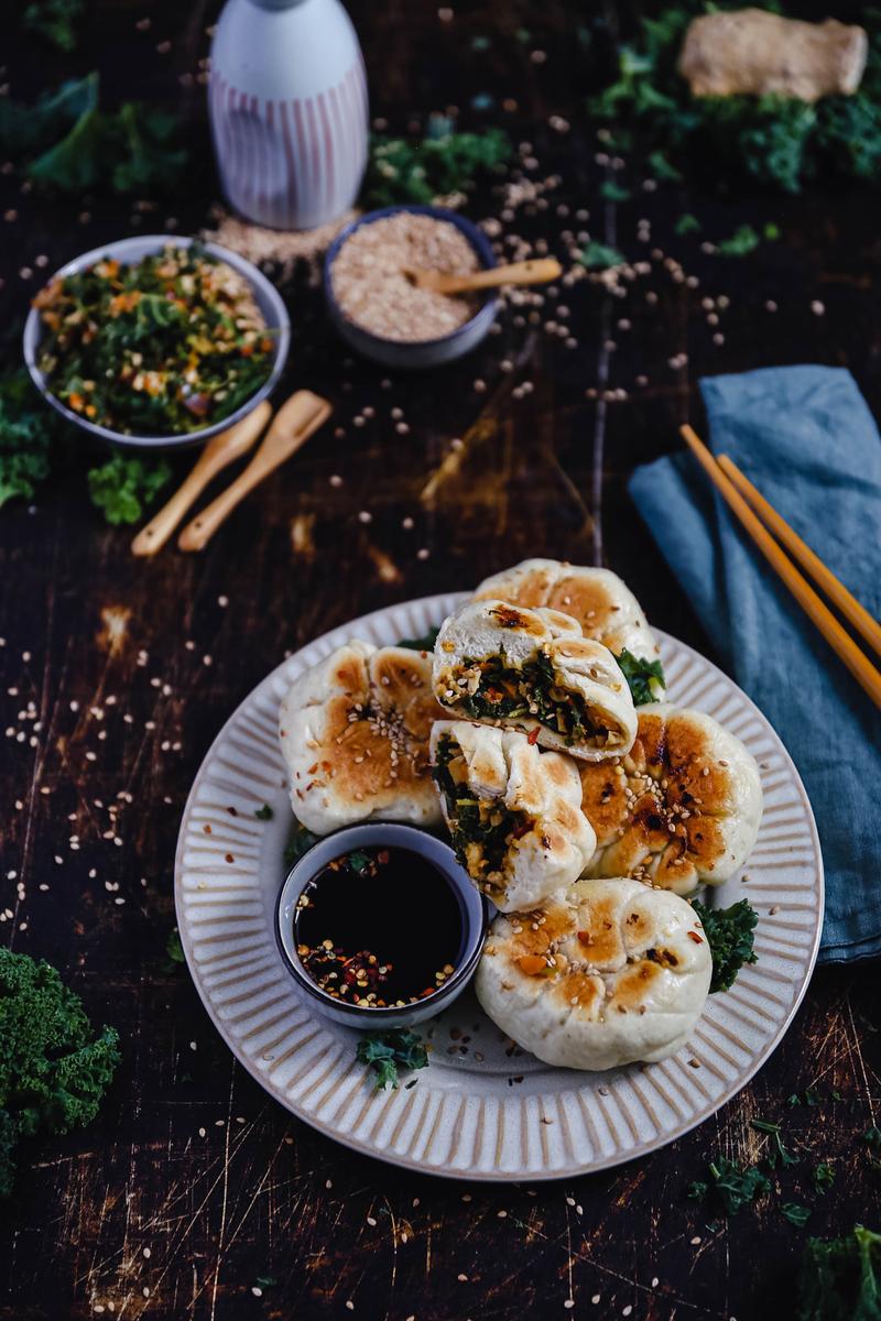 Rezeptbild: BAOZI – TEIGTASCHEN MIT GRÜNKOHLFÜLLUNG