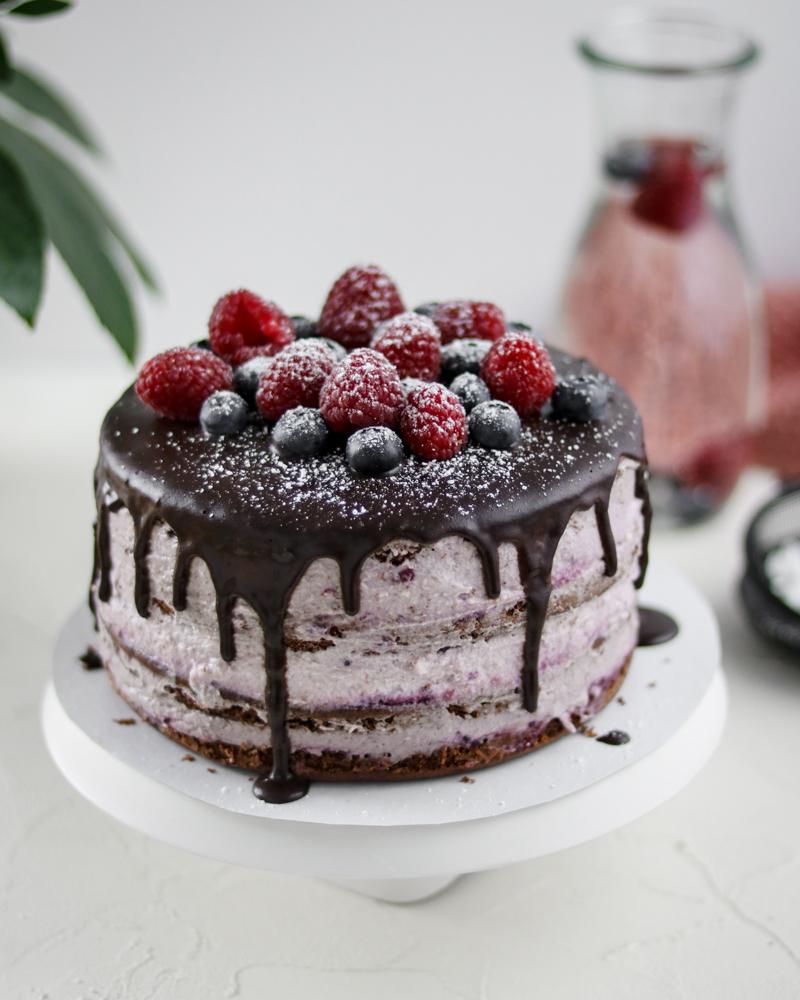 Rezeptbild: Schoko Brombeer Naked Cake