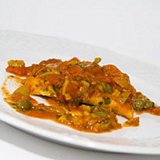 Rezeptbild: Steinbutt in Tomatensauce