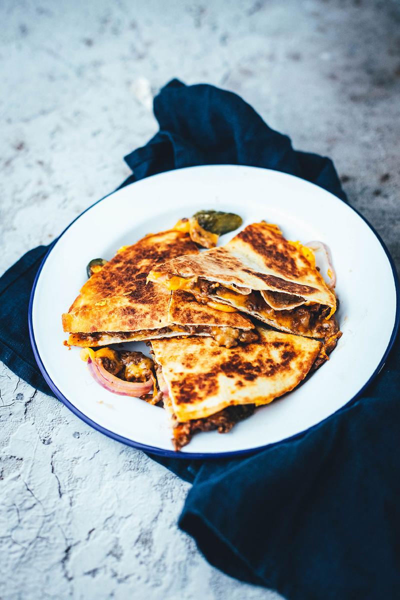 Rezeptbild: Saftige Cheeseburger Quesadillas