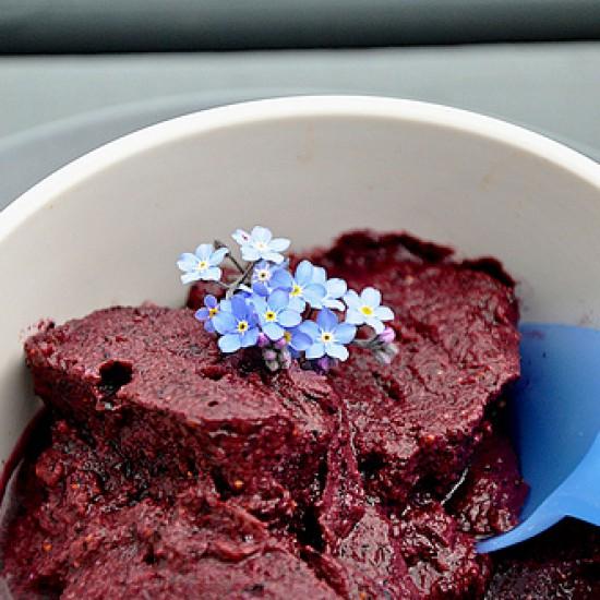 Rezeptbild: Blaubeer Lavendel Sorbet