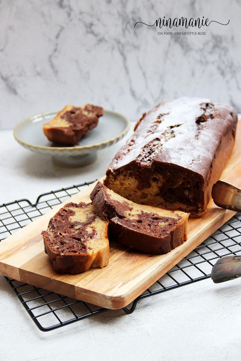 Rezeptbild: Bananen-Marmorkuchen mit Erdnussbutter und Dahin