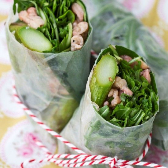 Rezeptbild: Sommerrollen mit Krabben, Spargel und Bärlauch