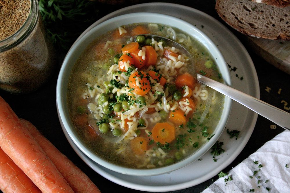 Rezeptbild: Gemüsesuppe mit selbstgemachter Bouillon