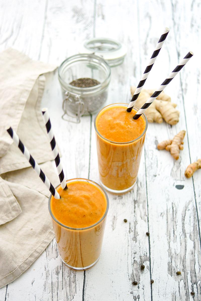 Rezeptbild: Papaya Smoothie mit Kurkuma