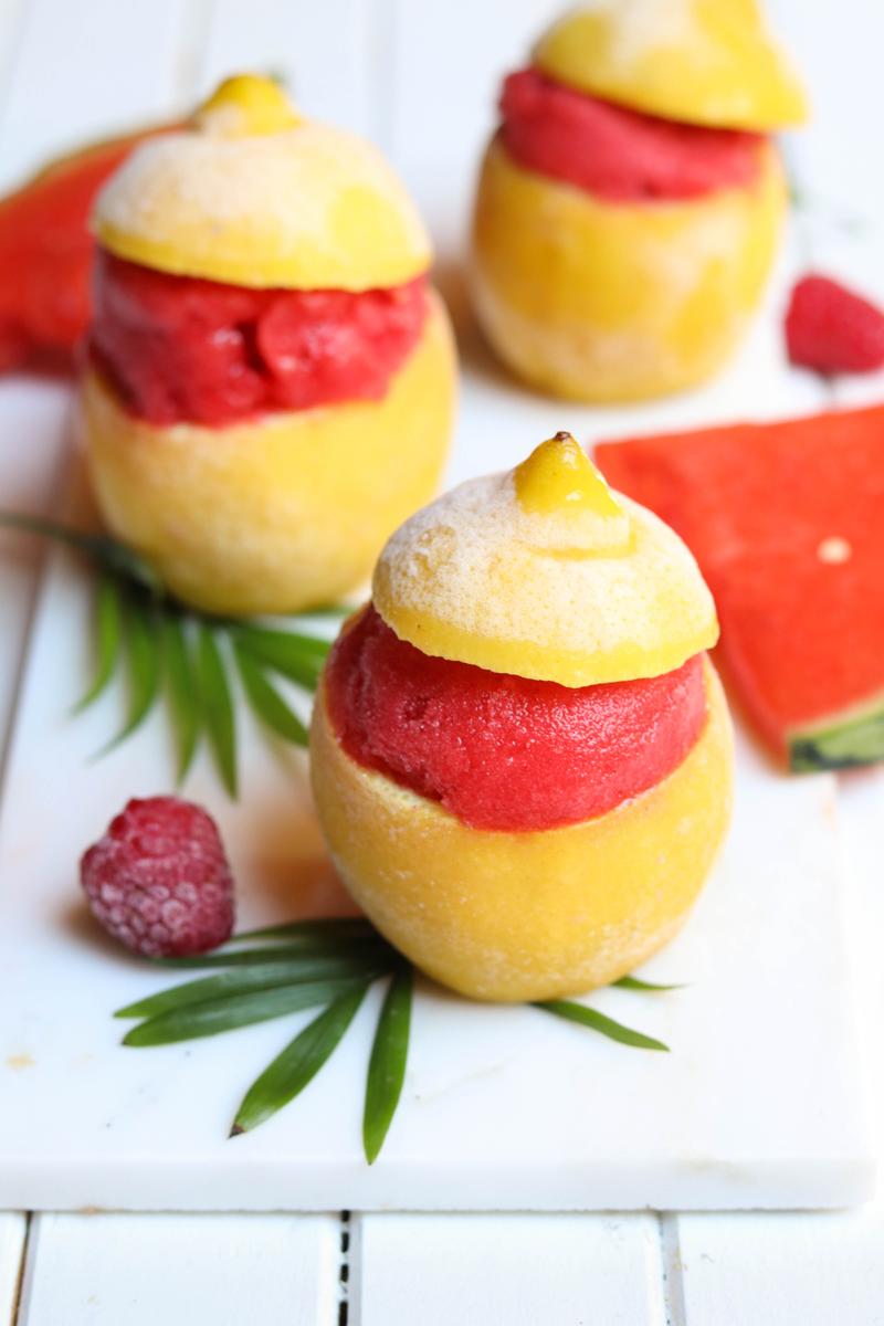 Rezeptbild: Wassermelonen-Himbeer-Sorbet