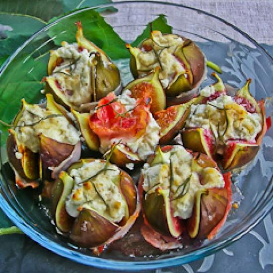 Rezeptbild: Gratinierte Feigen mit Ziegenfrischkäse
