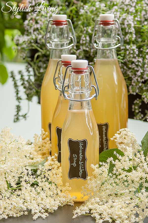 Rezeptbild: Holunderblütensirup ohne Zitronensäure