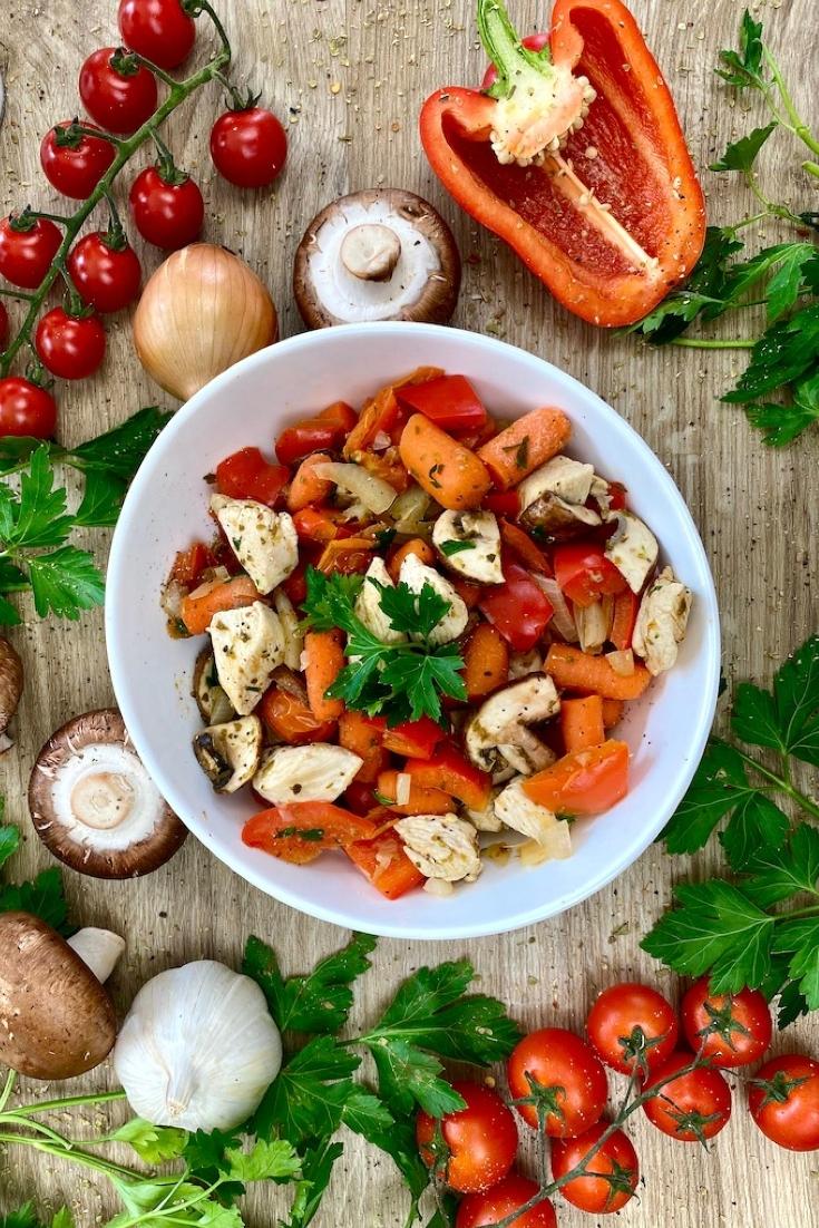 Rezeptbild: Leichte Gemüsepfanne mit Hähnchen