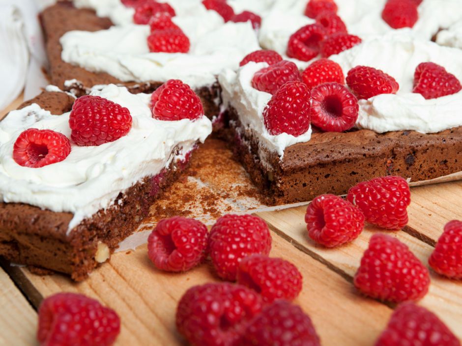 Rezeptbild: Himbeer-Nusskuchen ohne Zucker