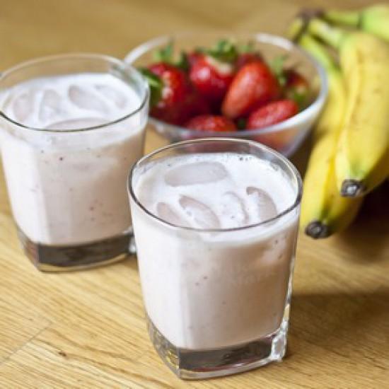 Rezeptbild: Erdbeer Bananen Milch