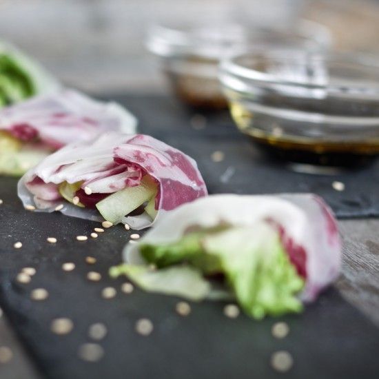 Rezeptbild: Salat-Reispapier-Röllchen