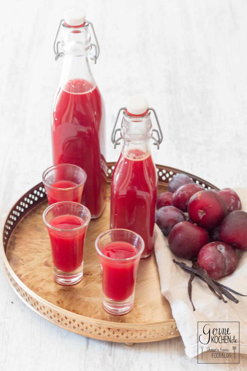 Rezeptbild: Pflaumenlikör mit Weißwein und Gin