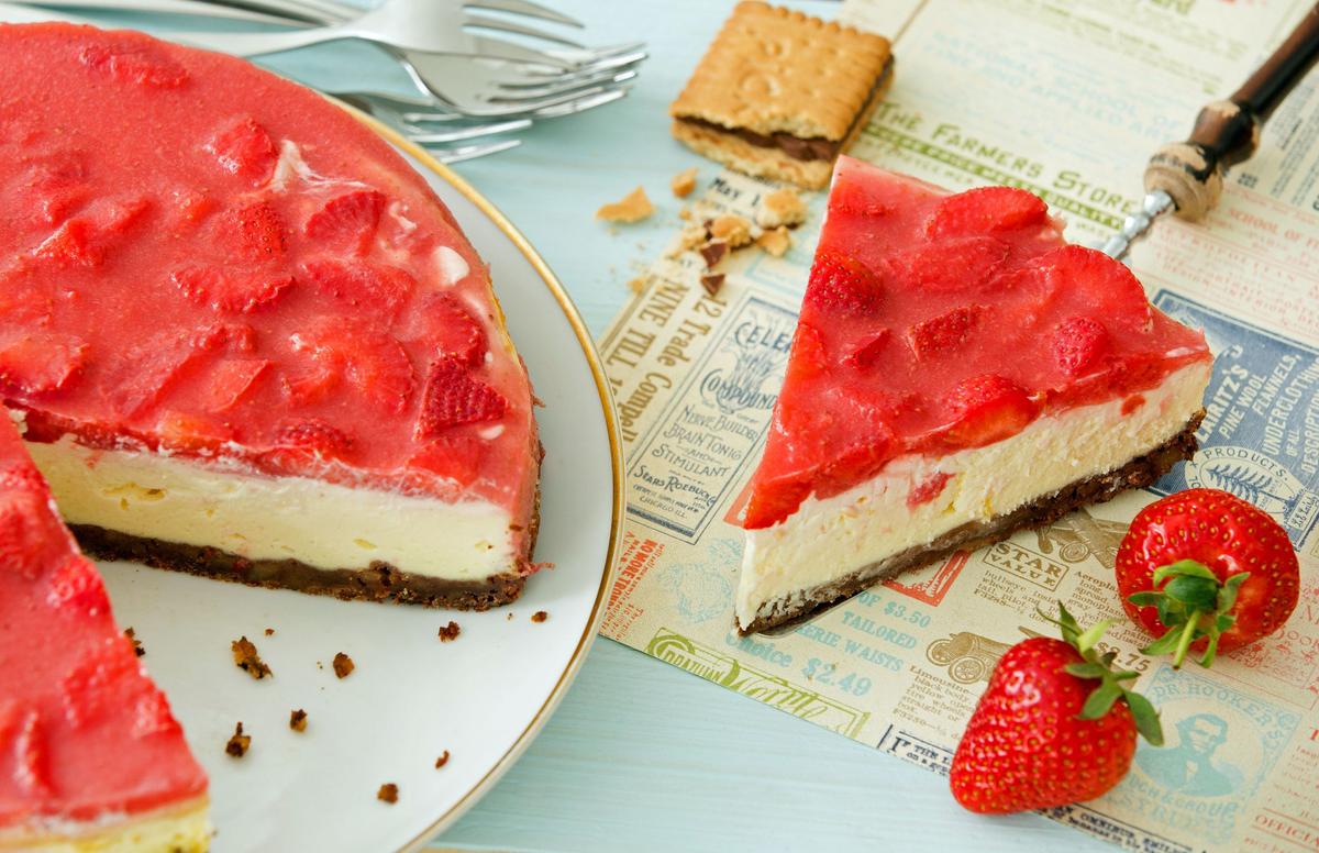 Rezeptbild: Cheescake mit Keksboden