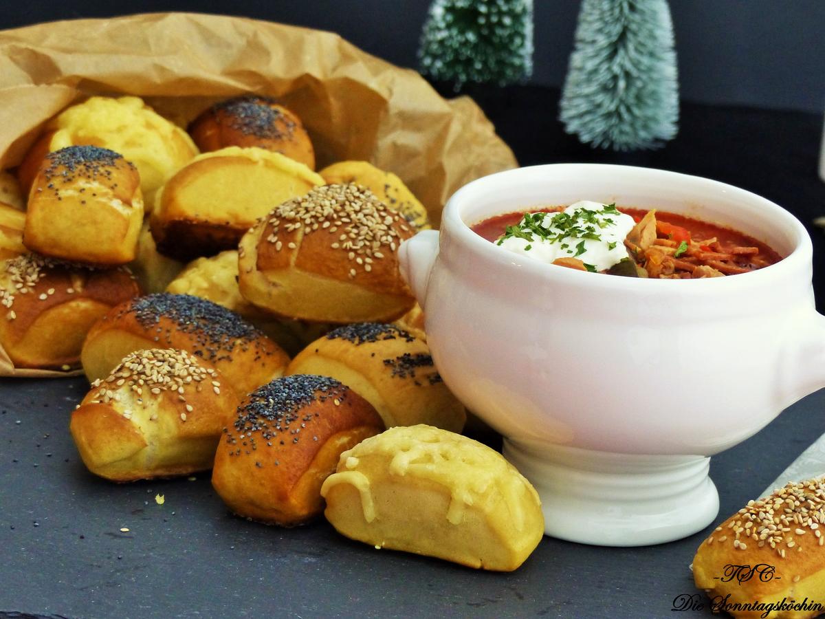 Rezeptbild: Soljanka mit Laugenkonfekt