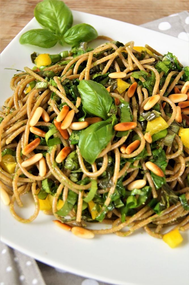 Rezeptbild: Basilikum Bärlauch Pasta 