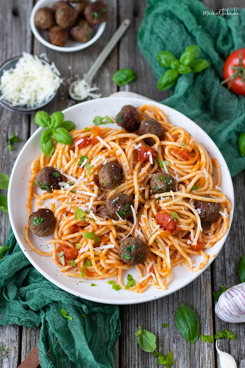 Rezeptbild: Parmesan-Hackbällchen Spaghetti Pasta