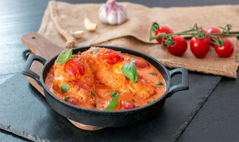 Rezeptbild: Hähnchenbrust mit Tomaten-Mascarpone aus dem Ofen