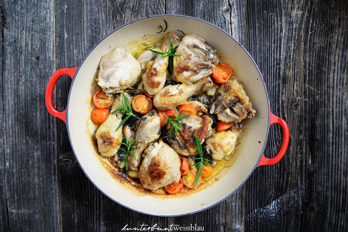 Rezeptbild: Hähnchenpfanne mit Knoblauch und Rosmarin