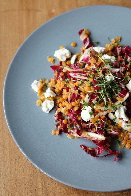 Rezeptbild: Roter Linsensalat mit Radiccio