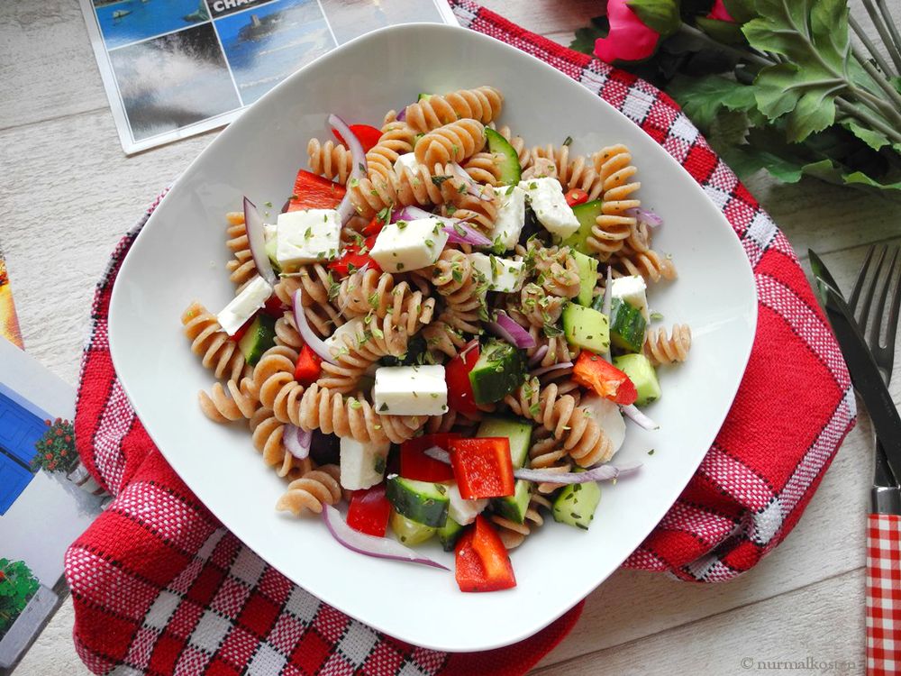 Rezeptbild: Griechischer Nudelsalat