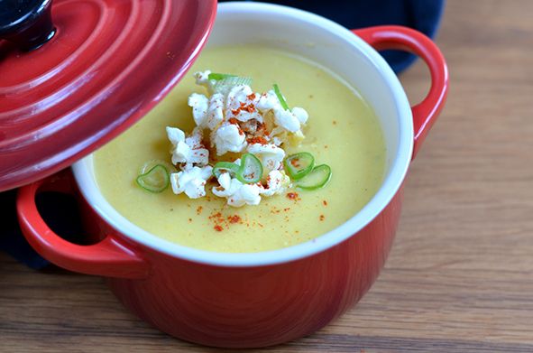 Rezeptbild: Mais-Suppe mit Popcorn