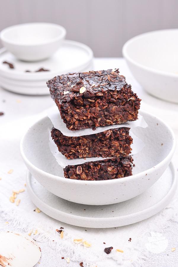 Rezeptbild: Brownie Baked Oats ohne Banane