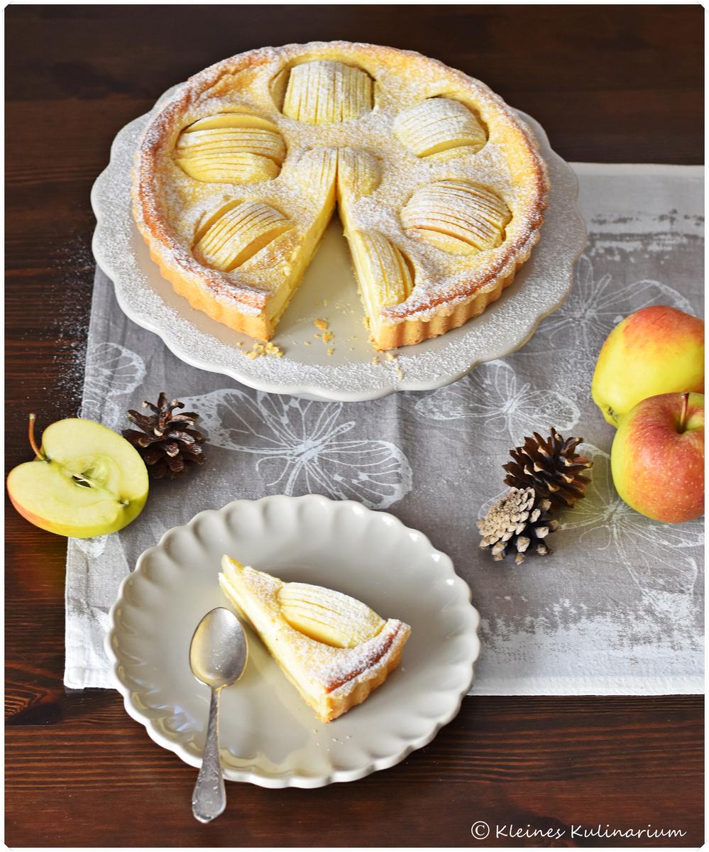 Rezeptbild: Tarte aux pommes et à la crème fraîche