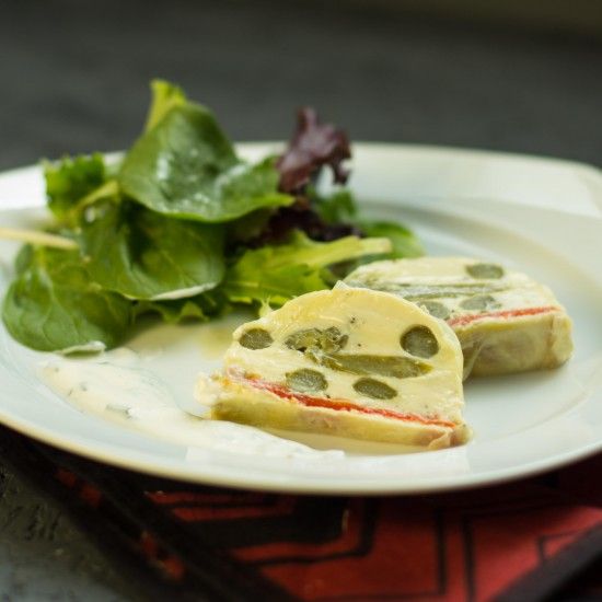 Rezeptbild: Spargelterrine mit Schnittlauch Dip