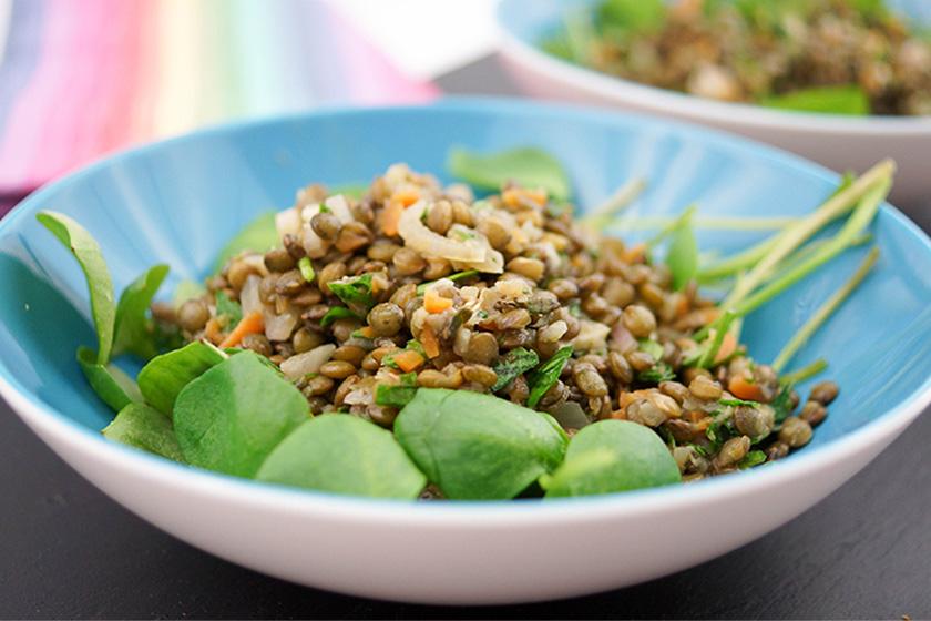 Rezeptbild: Marinierter Linsen-Salat mit Postelein