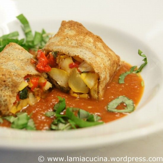 Rezeptbild: Zucchini-Peperoni-Crespelle
