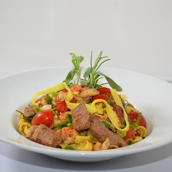 Rezeptbild: Surf ‘n’ turf ‘n’ pasta