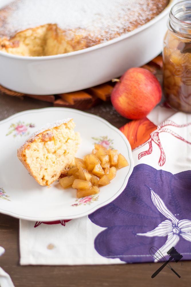 Rezeptbild: Reisauflauf mit Apfelkompott