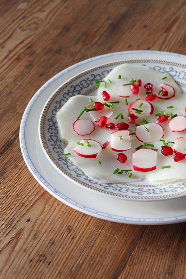 Rezeptbild: Roh-veganes Kohlrabi-Carpaccio