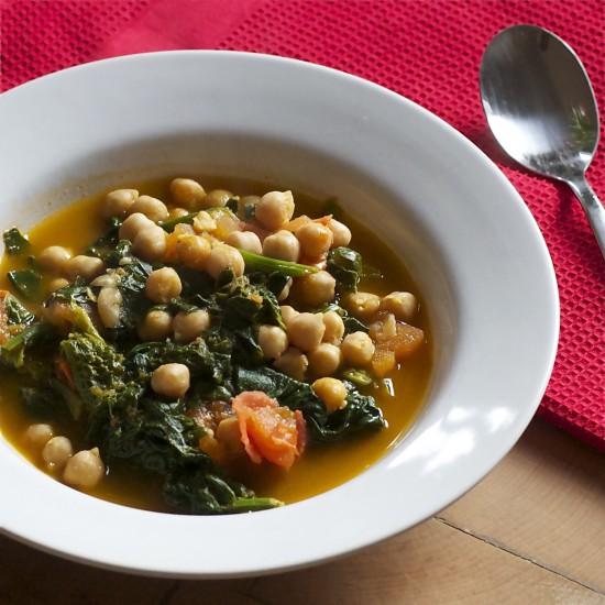 Rezeptbild: Kichererbsen Curry mit Spinat