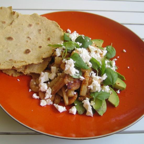 Rezeptbild: Vanille-Spargel mit Garnelen, Avocado und Feta