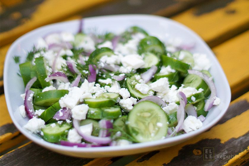 Rezeptbild: Gurkensalat mit Dill und Feta