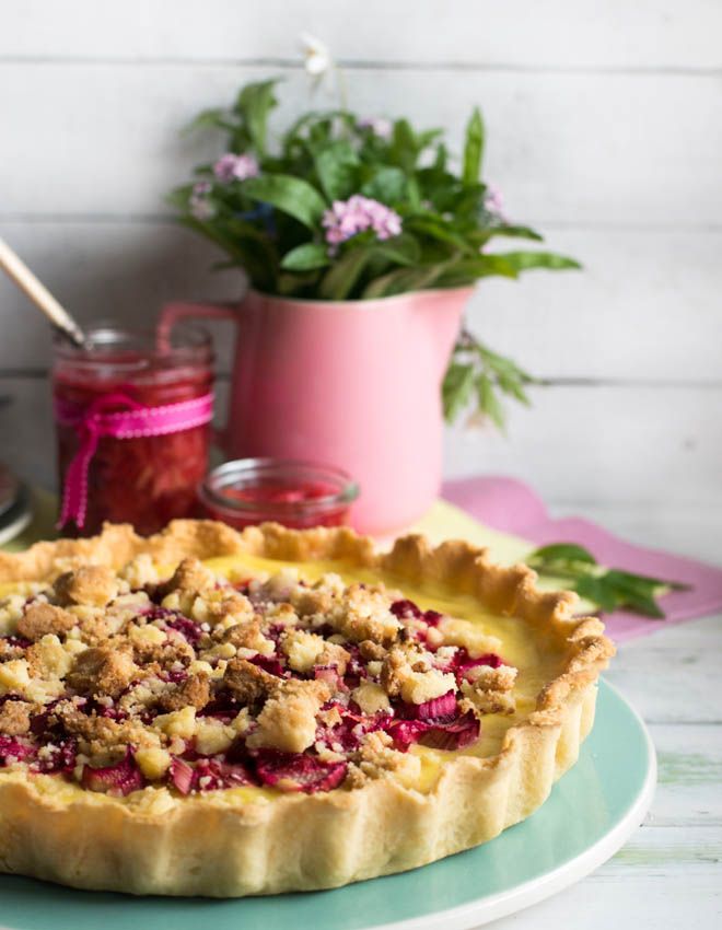 Rezeptbild: Rhabarber Streusel Pudding Tarte