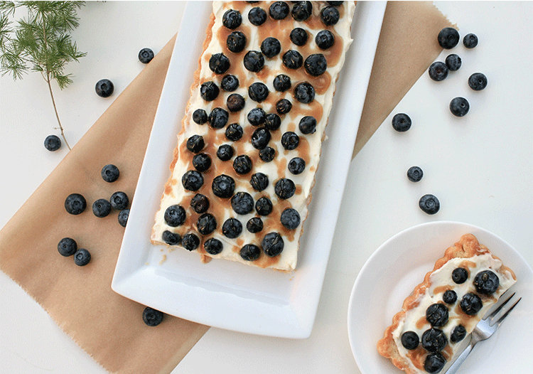 Rezeptbild: Blueberry-Tarte mit Karamell